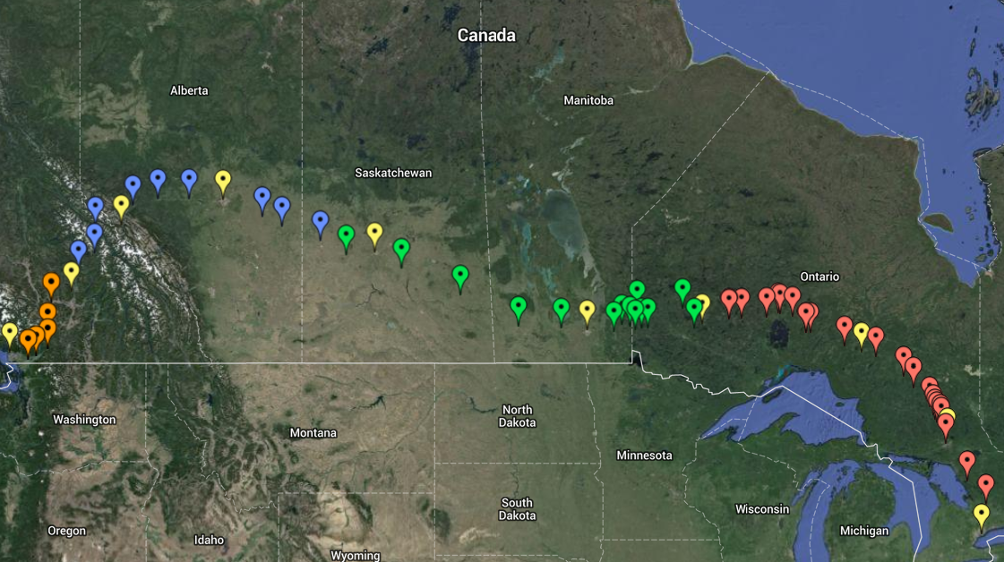 Canadian Railroad Map